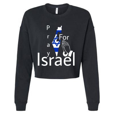 Israel Strong I Stand With Israel Usa Israeli Flag Support Cropped Pullover Crew