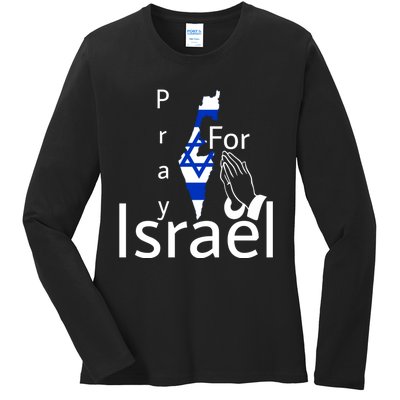 Israel Strong I Stand With Israel Usa Israeli Flag Support Ladies Long Sleeve Shirt