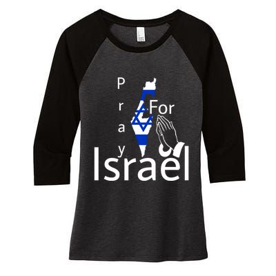 Israel Strong I Stand With Israel Usa Israeli Flag Support Women's Tri-Blend 3/4-Sleeve Raglan Shirt