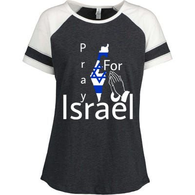 Israel Strong I Stand With Israel Usa Israeli Flag Support Enza Ladies Jersey Colorblock Tee