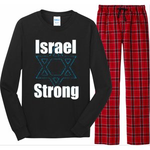 Israel Strong I Stand With Israel Usa Israeli Flag Support Long Sleeve Pajama Set