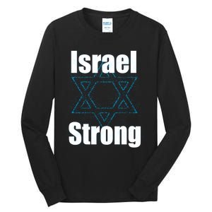 Israel Strong I Stand With Israel Usa Israeli Flag Support Tall Long Sleeve T-Shirt