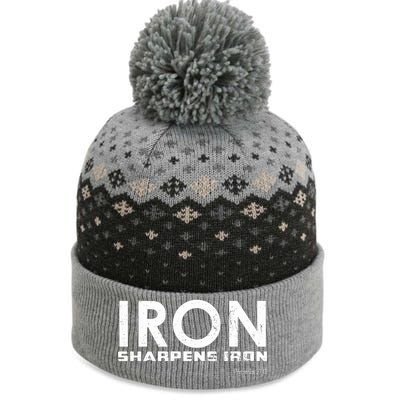 Iron Sharpens Iron Funny Gift The Baniff Cuffed Pom Beanie