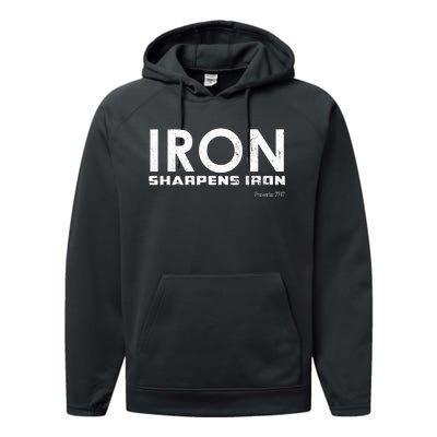 Iron Sharpens Iron Funny Gift Performance Fleece Hoodie