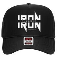 Iron Sharpens Iron Bible Jesus Faith Religious Christian High Crown Mesh Back Trucker Hat