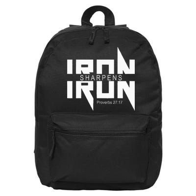 Iron Sharpens Iron Bible Jesus Faith Religious Christian 16 in Basic Backpack