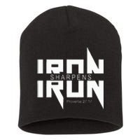 Iron Sharpens Iron Bible Jesus Faith Religious Christian Short Acrylic Beanie