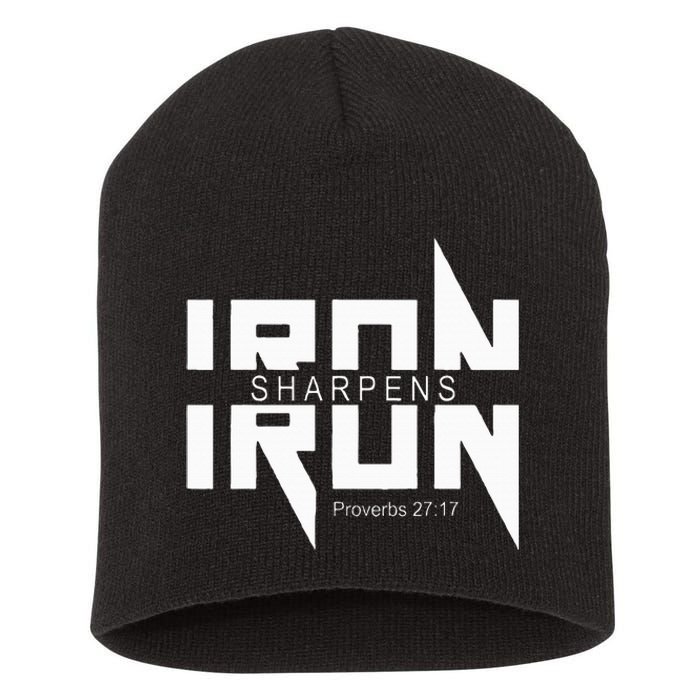 Iron Sharpens Iron Bible Jesus Faith Religious Christian Short Acrylic Beanie