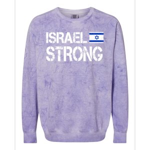 Israel Strong I Stand With Israel Israeli Flag Support Colorblast Crewneck Sweatshirt