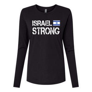 Israel Strong I Stand With Israel Israeli Flag Support Womens Cotton Relaxed Long Sleeve T-Shirt