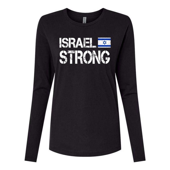 Israel Strong I Stand With Israel Israeli Flag Support Womens Cotton Relaxed Long Sleeve T-Shirt