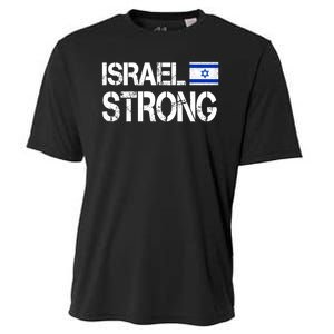 Israel Strong I Stand With Israel Israeli Flag Support Cooling Performance Crew T-Shirt