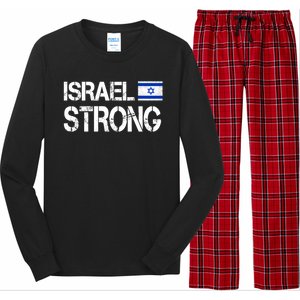 Israel Strong I Stand With Israel Israeli Flag Support Long Sleeve Pajama Set