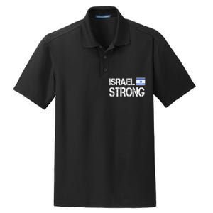 Israel Strong I Stand With Israel Israeli Flag Support Dry Zone Grid Polo