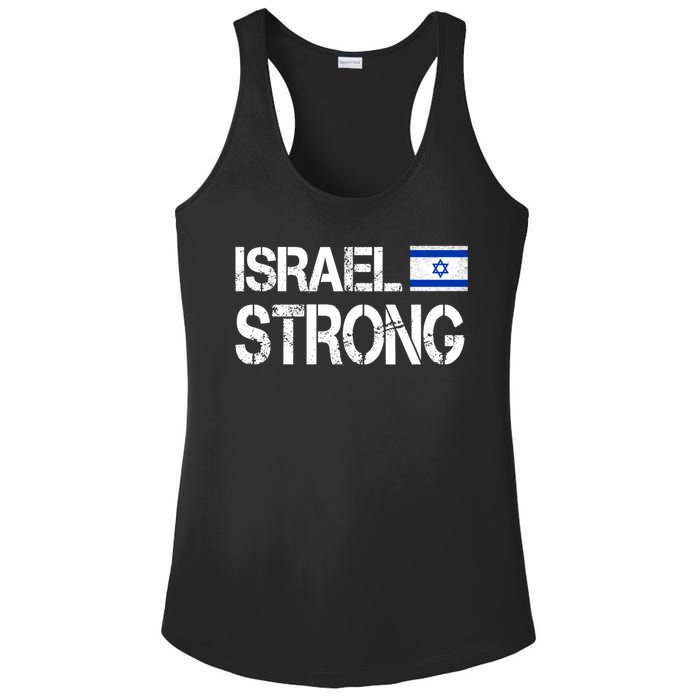 Israel Strong I Stand With Israel Israeli Flag Support Ladies PosiCharge Competitor Racerback Tank