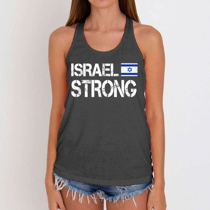 Israel Strong I Stand With Israel Israeli Flag Support Women's Knotted Racerback Tank