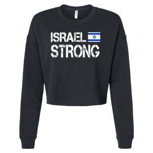 Israel Strong I Stand With Israel Israeli Flag Support Cropped Pullover Crew