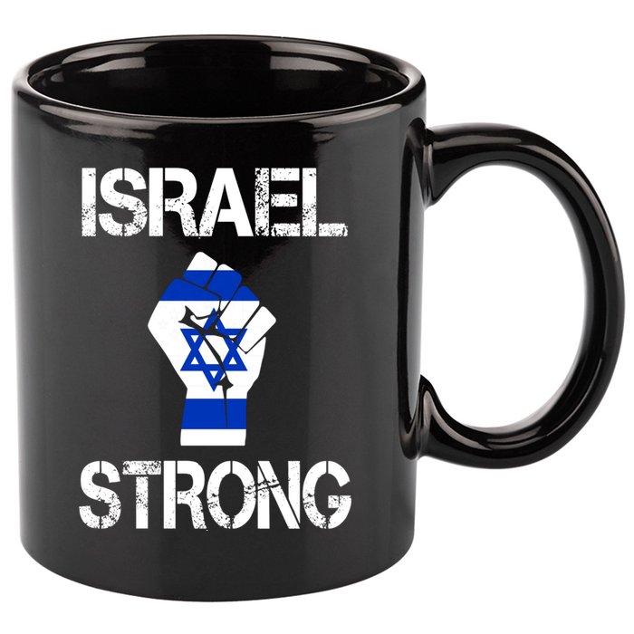 Israel Strong I Stand With Israel Israeli Flag Support 11oz C Handle Ceramic Mug