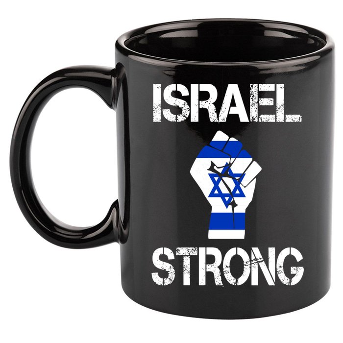 Israel Strong I Stand With Israel Israeli Flag Support 11oz C Handle Ceramic Mug