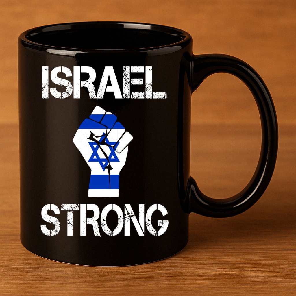 Israel Strong I Stand With Israel Israeli Flag Support 11oz C Handle Ceramic Mug