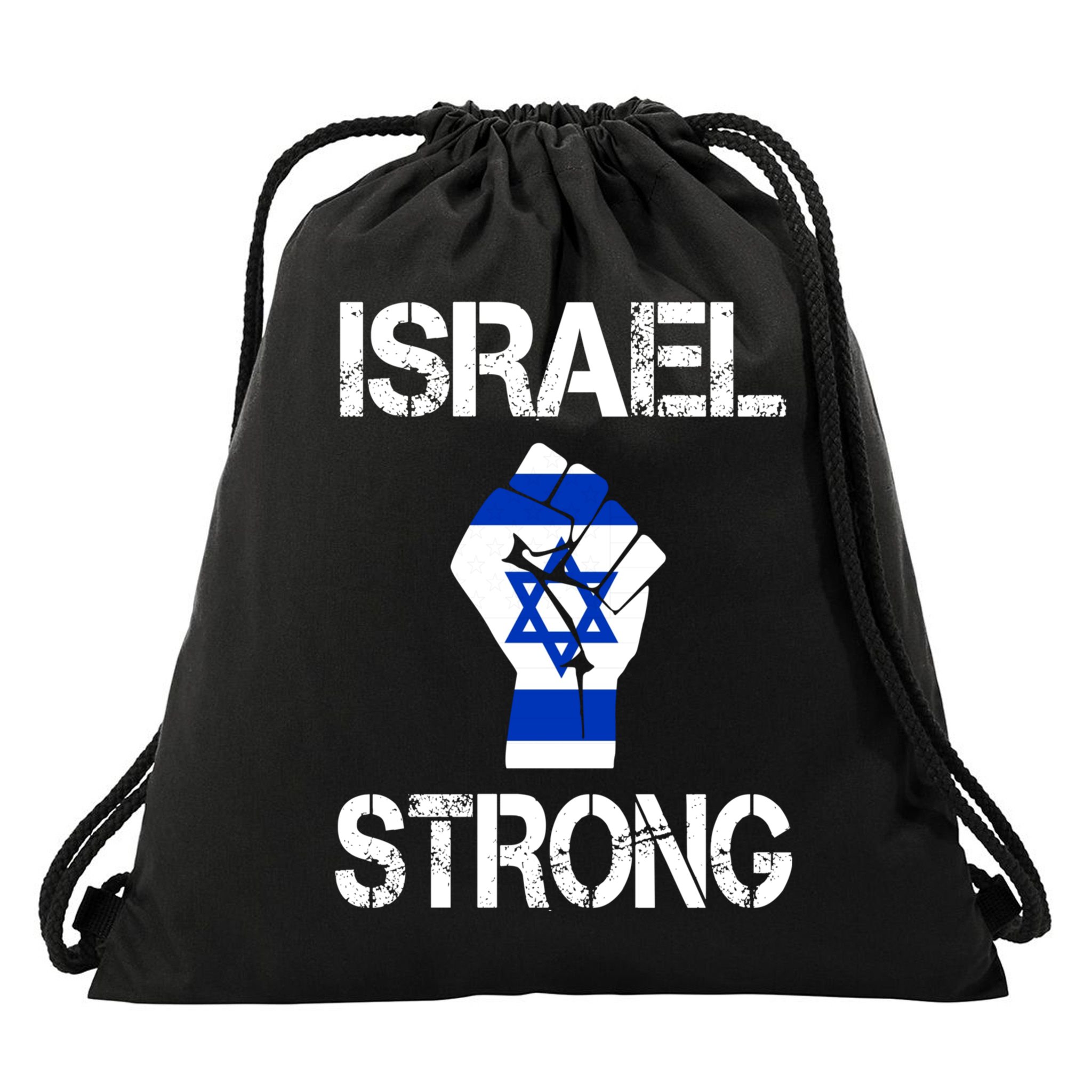 Israel Strong I Stand With Israel Israeli Flag Support Drawstring Bag