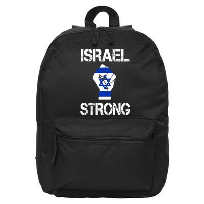 Israel Strong I Stand With Israel Israeli Flag Support 16 in Basic Backpack