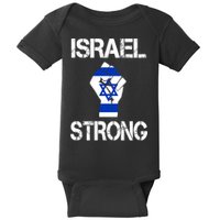 Israel Strong I Stand With Israel Israeli Flag Support Baby Bodysuit