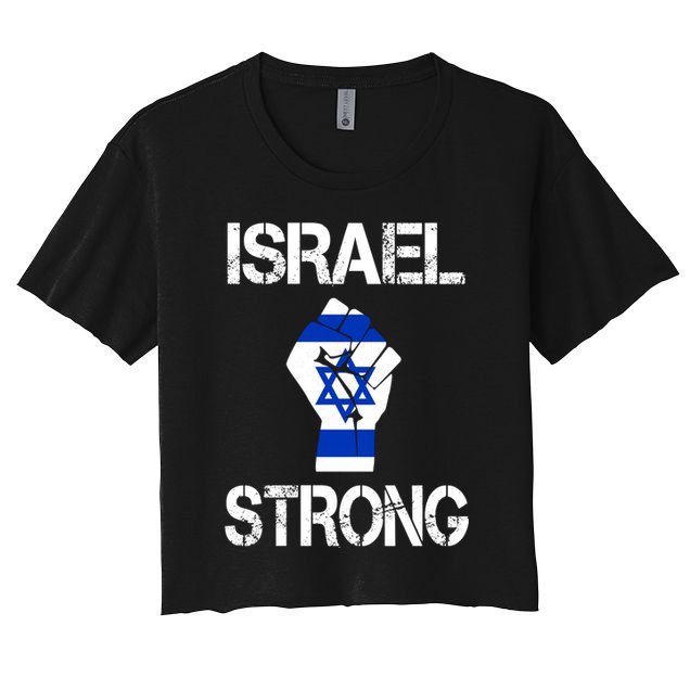 Israel Strong I Stand With Israel Israeli Flag Support Crop Top