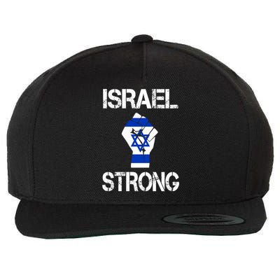 Israel Strong I Stand With Israel Israeli Flag Support Wool Snapback Cap