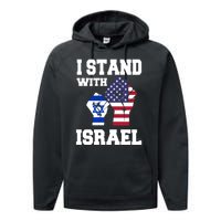 Israel Strong I Stand With Israel Usa Israeli Flag Support Performance Fleece Hoodie