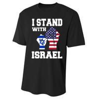 Israel Strong I Stand With Israel Usa Israeli Flag Support Performance Sprint T-Shirt