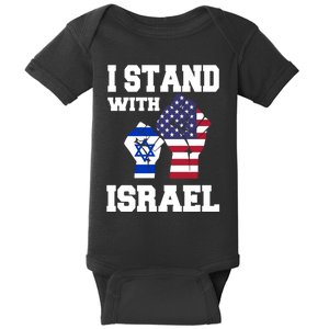 Israel Strong I Stand With Israel Usa Israeli Flag Support Baby Bodysuit