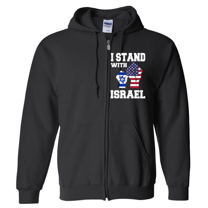 Israel Strong I Stand With Israel Usa Israeli Flag Support Full Zip Hoodie