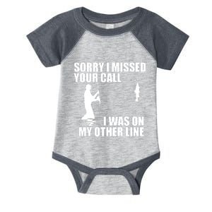 IM Sorry I Missed Your Call I Was On My Other Line Fishing Infant Baby Jersey Bodysuit