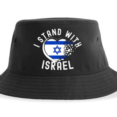 I Support Israel I Stand With Israel Heart Israeli Flag Sustainable Bucket Hat