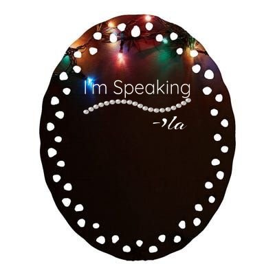 IM Speaking Ceramic Oval Ornament