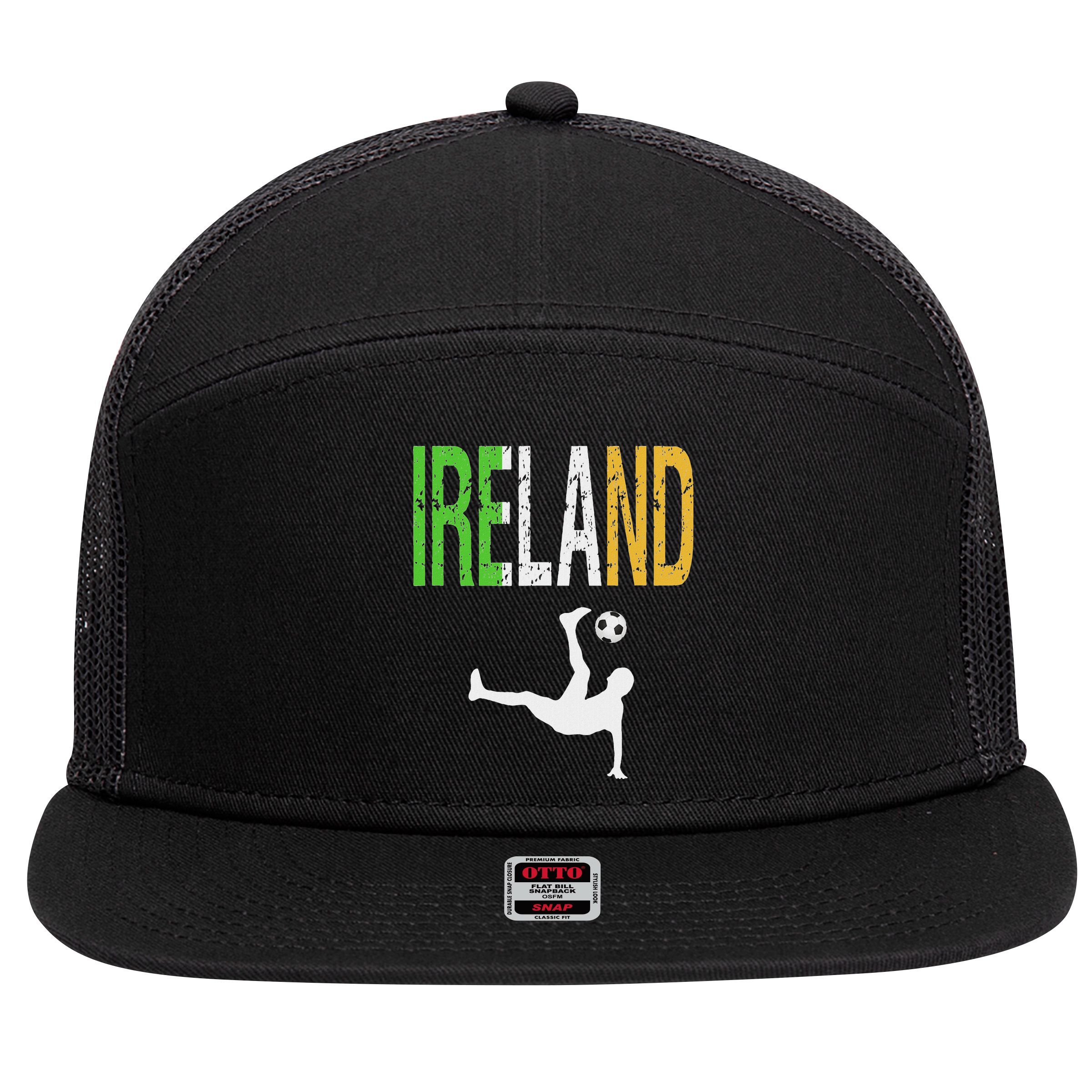 Ireland Soccer Irish Football 7 Panel Mesh Trucker Snapback Hat