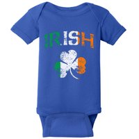 Irish Shamrock Ireland Flag St Patricks Day Vintage Fade Gift Baby Bodysuit