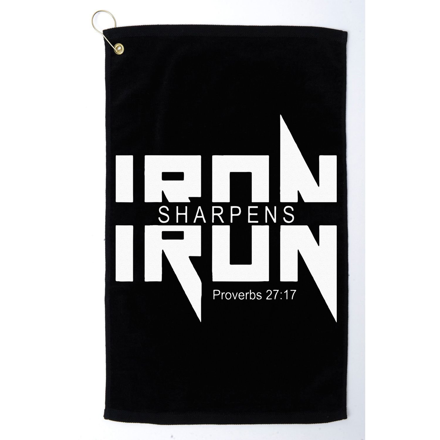 Iron Sharpens Iron Bible Jesus Faith Religious Christian Golf Towel