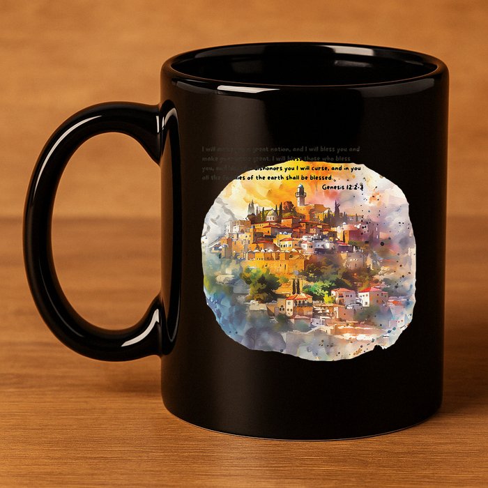 Israel Skyline 11oz C Handle Ceramic Mug