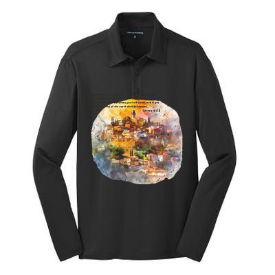 Israel Skyline Silk Touch Performance Long Sleeve Polo