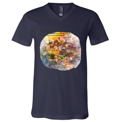 Israel Skyline V-Neck T-Shirt