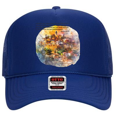 Israel Skyline High Crown Mesh Back Trucker Hat