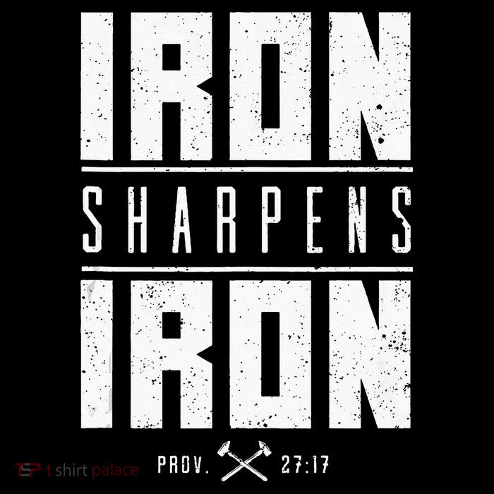 Iron Sharpens Iron Christian Men Bible Scripture Gym Workout T-Shirt