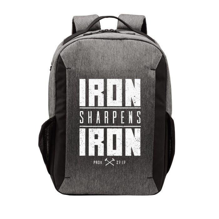 Iron Sharpens Iron Christian Men Bible Scripture Gym Workout Vector Backpack