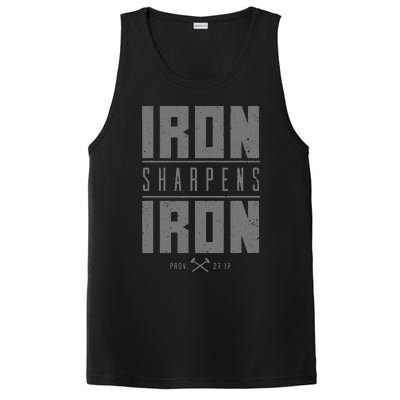 Iron Sharpens Iron Christian Bible Scripture Gym Workout PosiCharge Competitor Tank