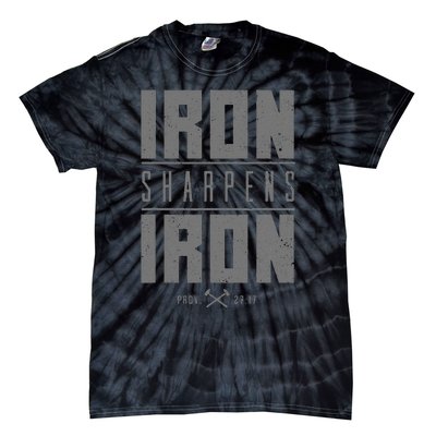 Iron Sharpens Iron Christian Bible Scripture Gym Workout Tie-Dye T-Shirt