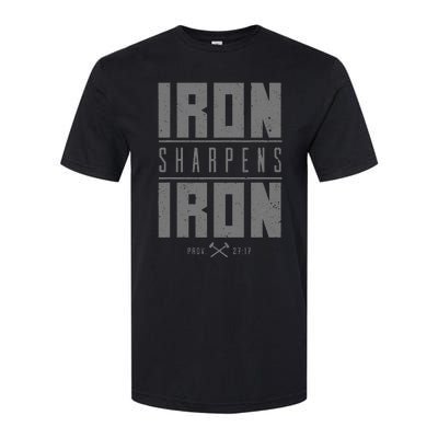 Iron Sharpens Iron Christian Bible Scripture Gym Workout Softstyle® CVC T-Shirt