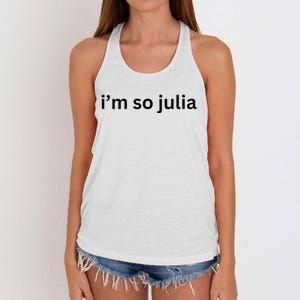 IM So Julia Green Design Funny IM So Julia Meme 2024 Women's Knotted Racerback Tank