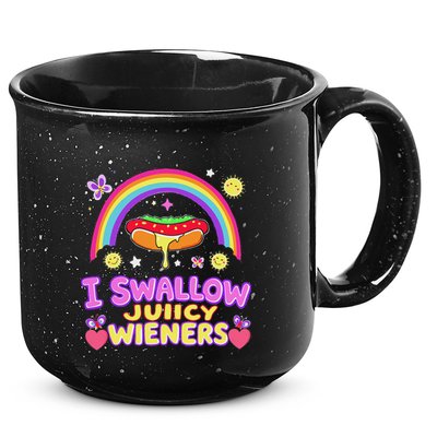 I Swallow Juicy Wiener 15oz Campfire Ceramic Mug